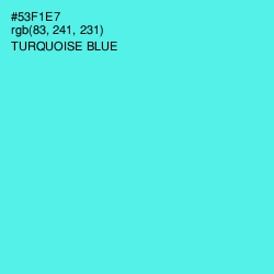 #53F1E7 - Turquoise Blue Color Image
